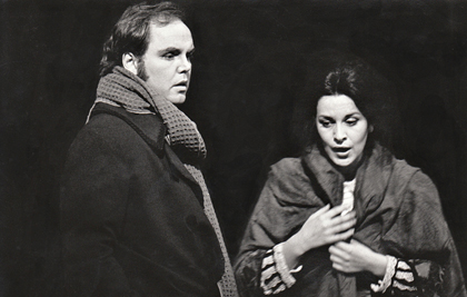 Anthony Michaels-Moore and Angela Gheorghiu in Puccini's <em>La boheme</em> at the Royal Opera House, Covent Garden, 1994